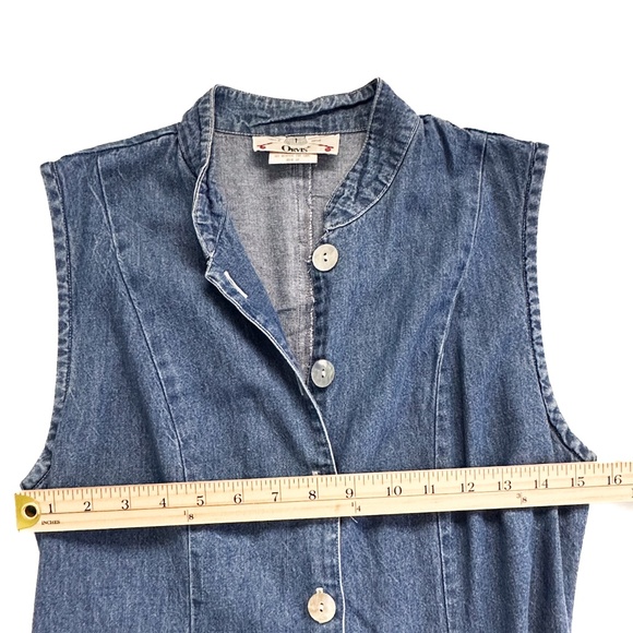 Vintage late 90's Orvis Tradwife Denim Dress Maxi Button Down - Size 10 - Picture 5 of 7